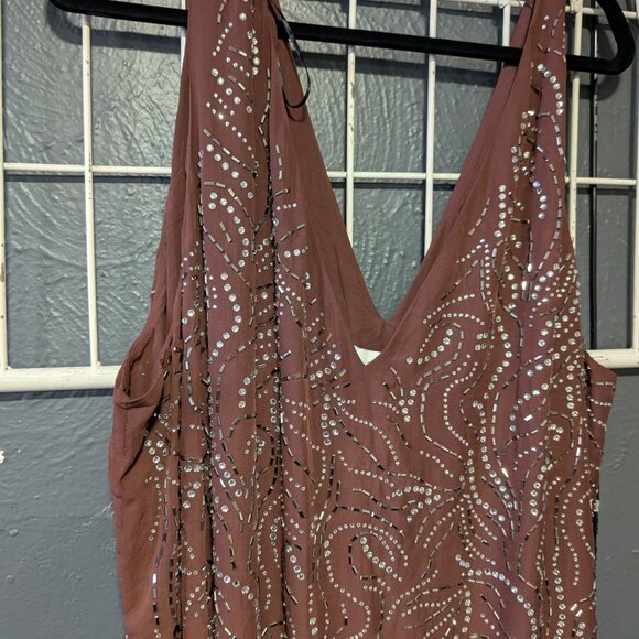 BNWT H&M Edition Burgundy Beaded Dress. Size XXL - Picture 3 of 5
